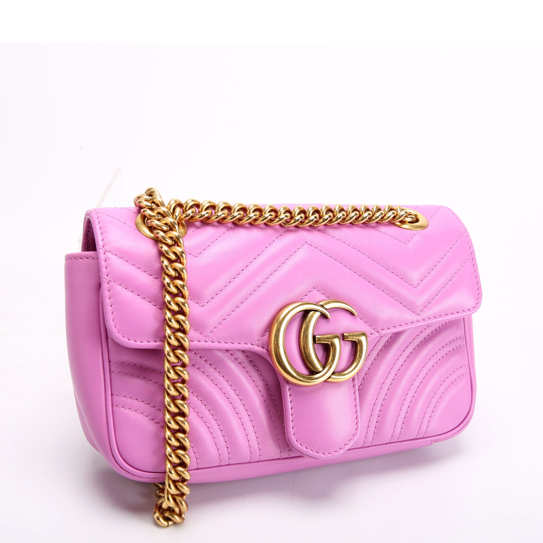 Gucci 446744 Marmont Leather Shoulder Mini Flap Pink