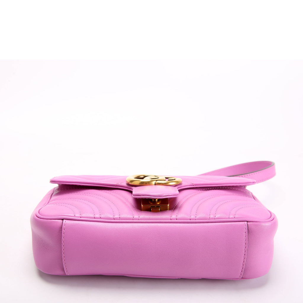 Gucci 446744 Marmont Leather Shoulder Mini Flap Pink