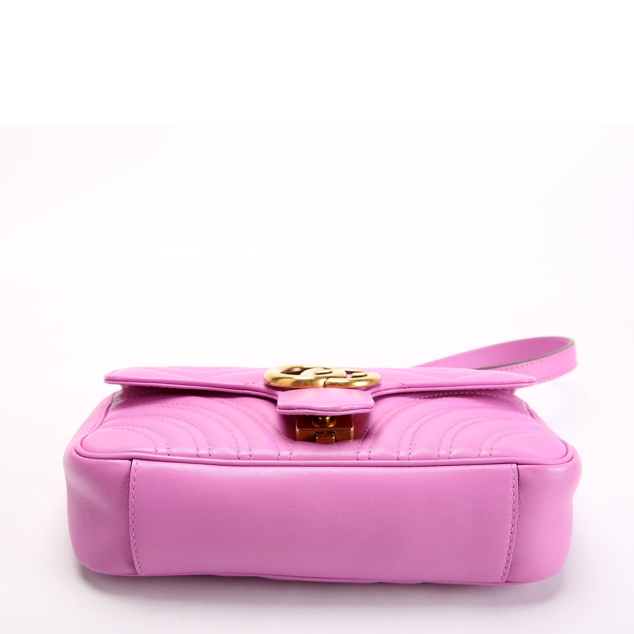Gucci 446744 Marmont Leather Shoulder Mini Flap Pink