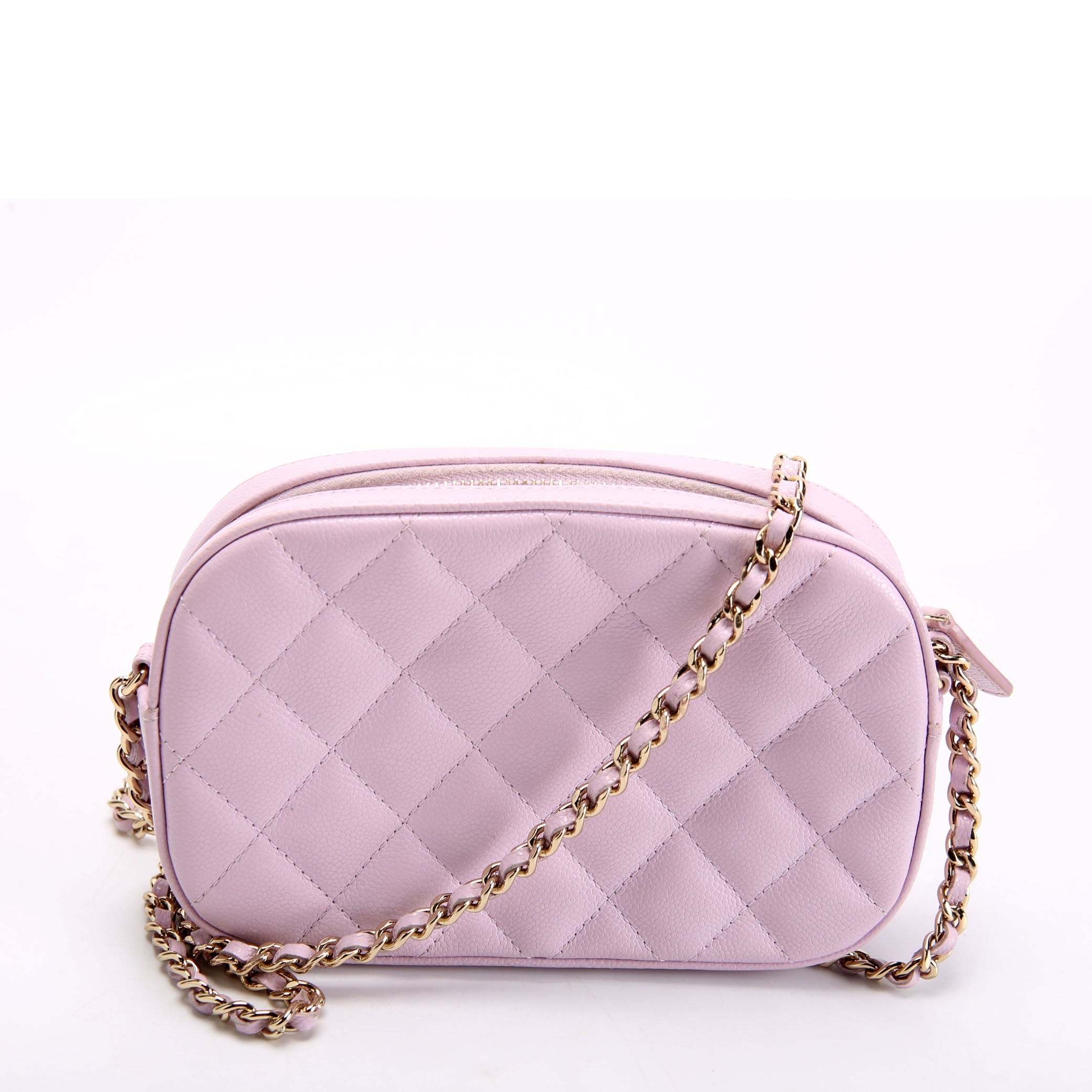 Chain Clutch Caviar RFID Pink