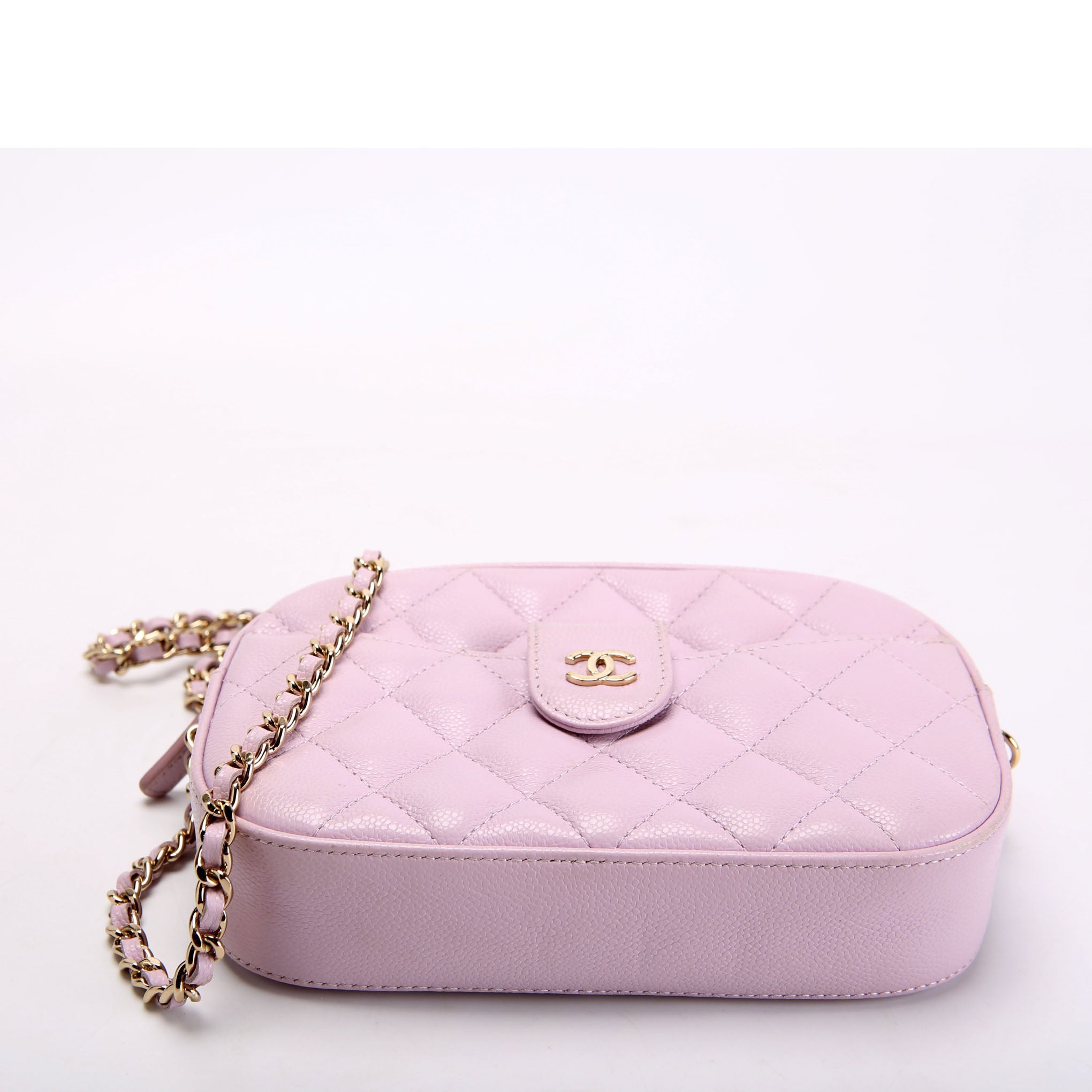 Chain Clutch Caviar RFID Pink