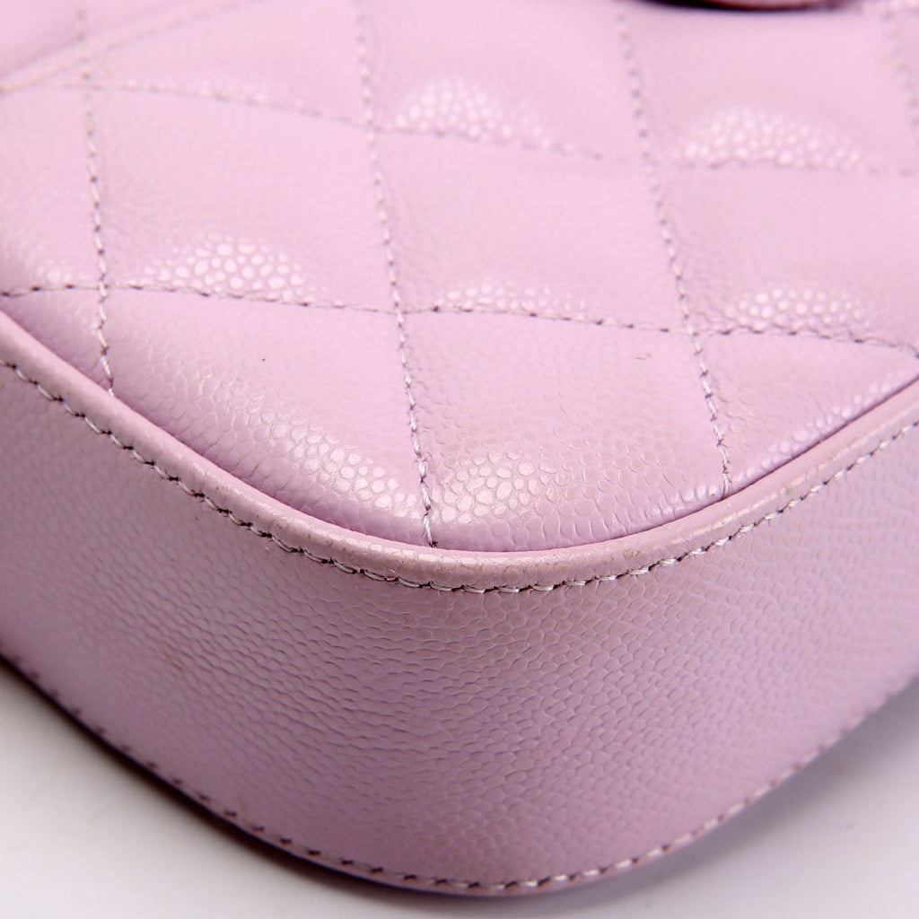 Chain Clutch Caviar RFID Pink