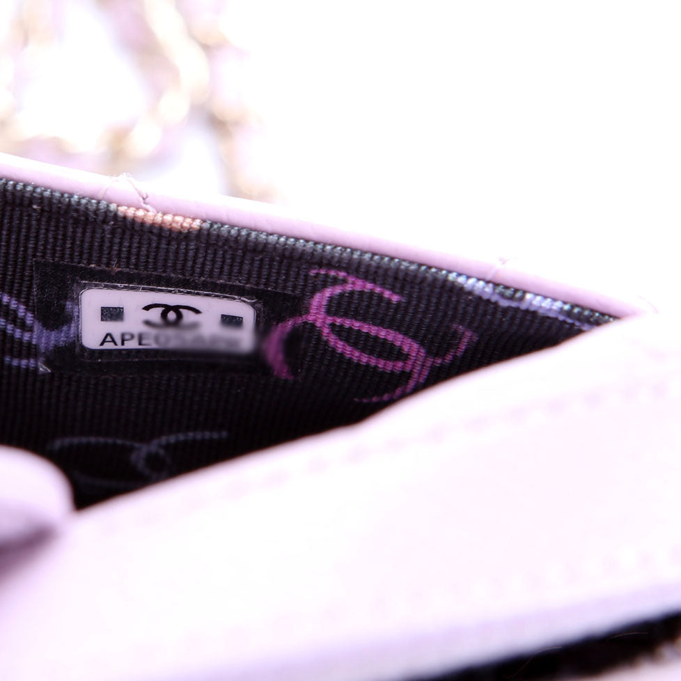 Chain Clutch Caviar RFID Pink