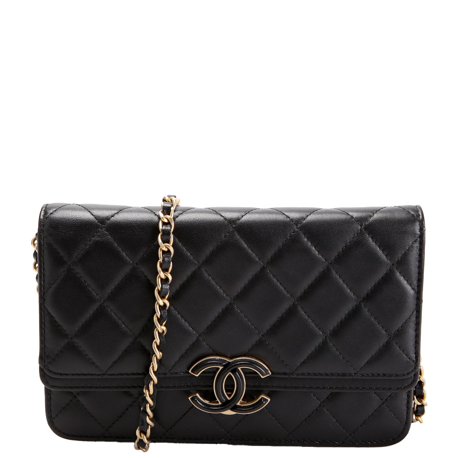 Woc CC Chic Quilted Lambskin 28M Black