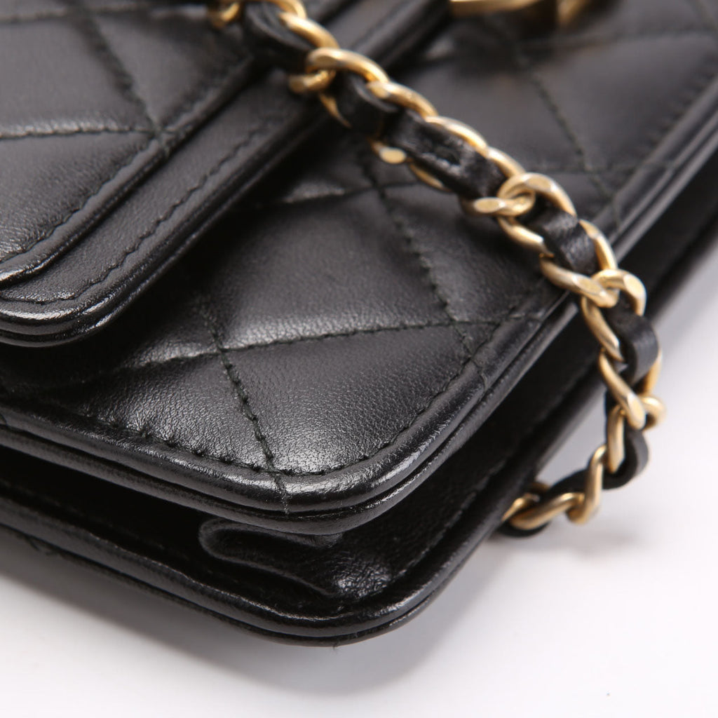 Woc CC Chic Quilted Lambskin 28M Black