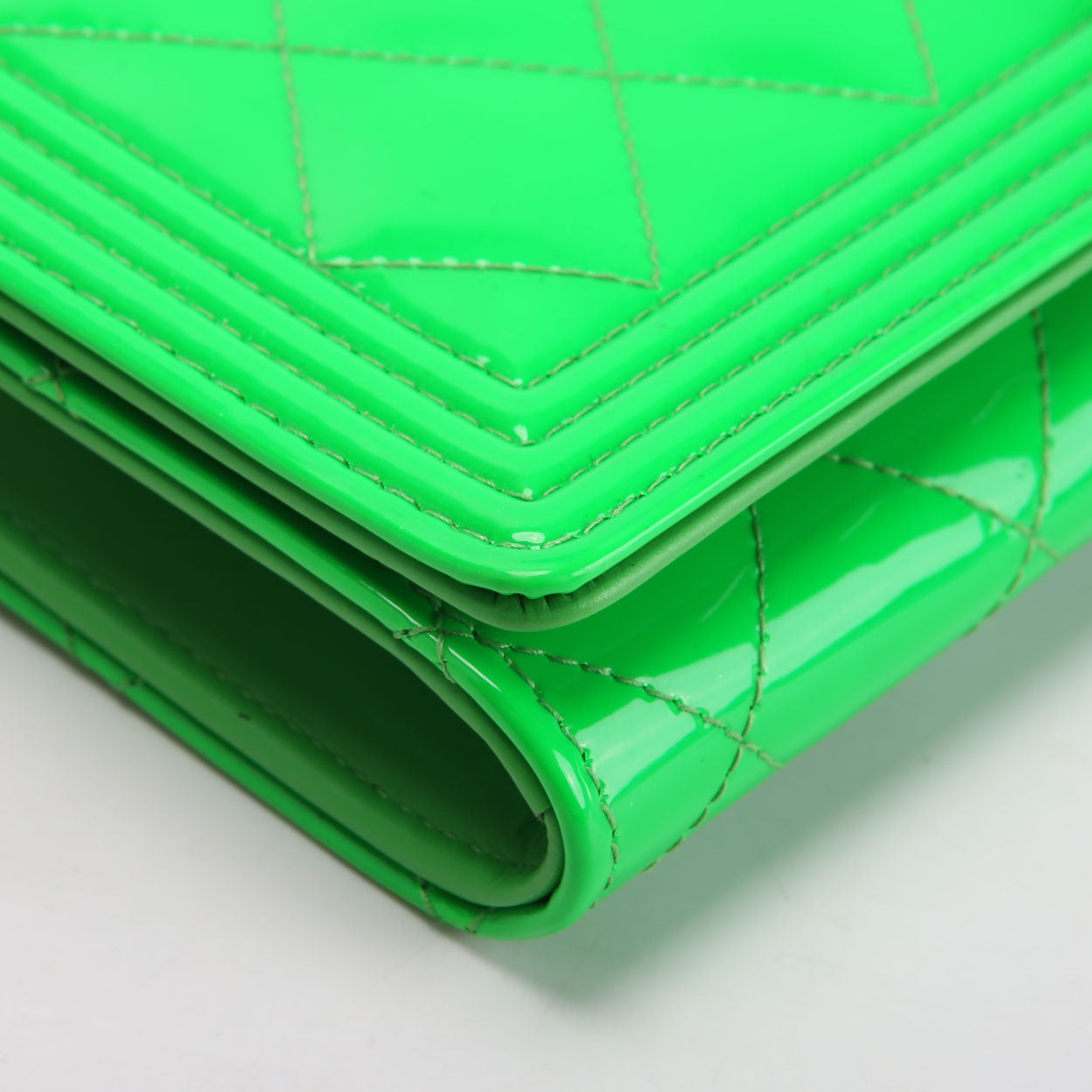 Boy Short Chain Clutch Patent 22M Green