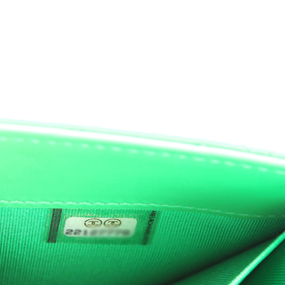 Boy Short Chain Clutch Patent 22M Green