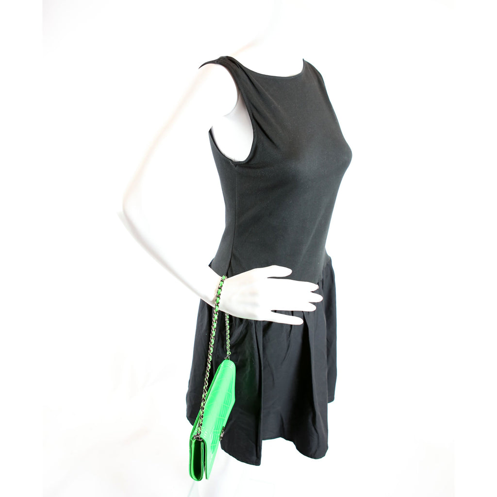 Boy Short Chain Clutch Patent 22M Green