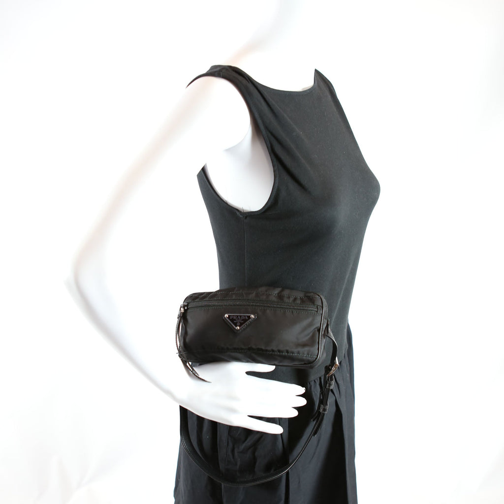 1BL012 Nylon Belt Bag Black