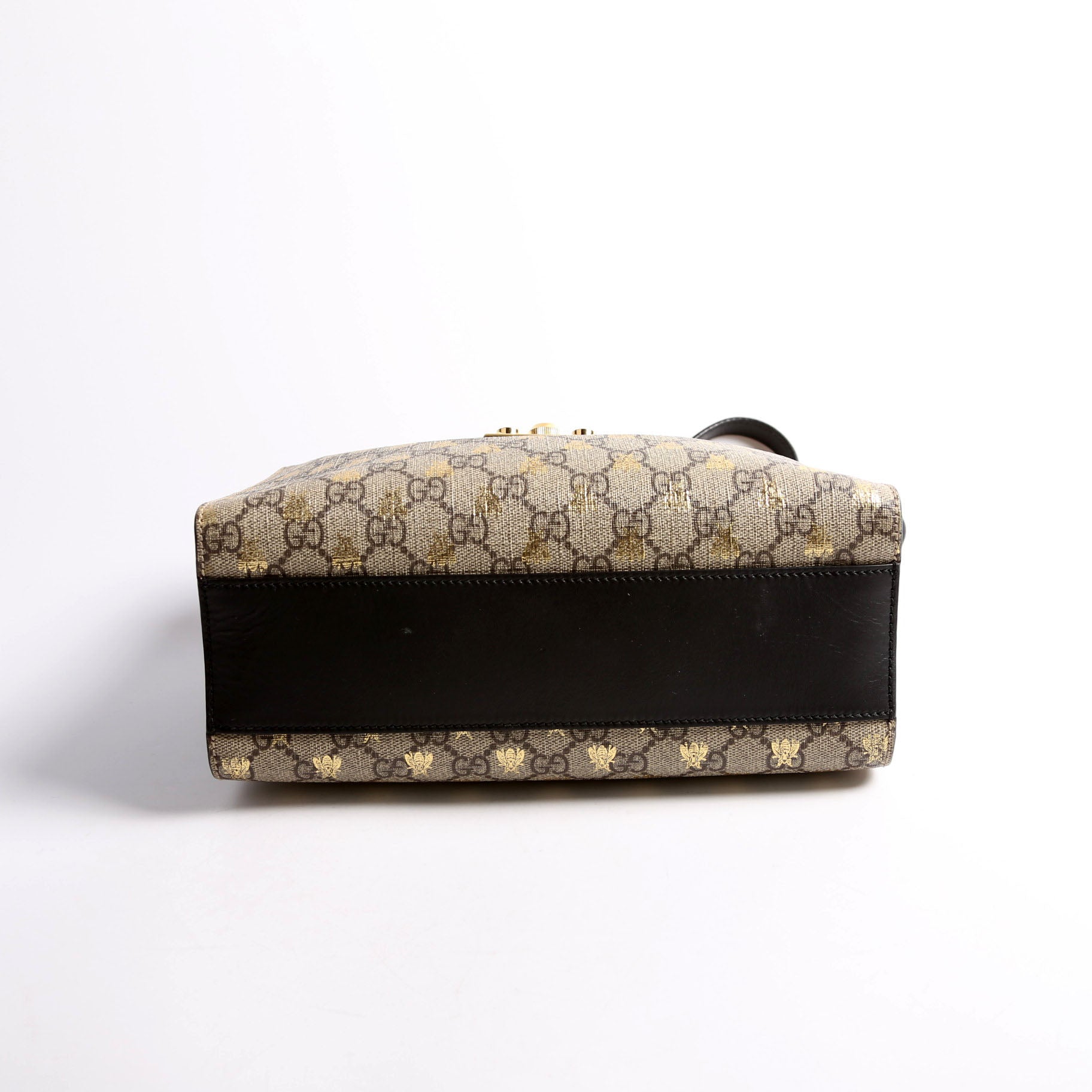 498156 Padlock GG Bee Small Tote Beige/Black