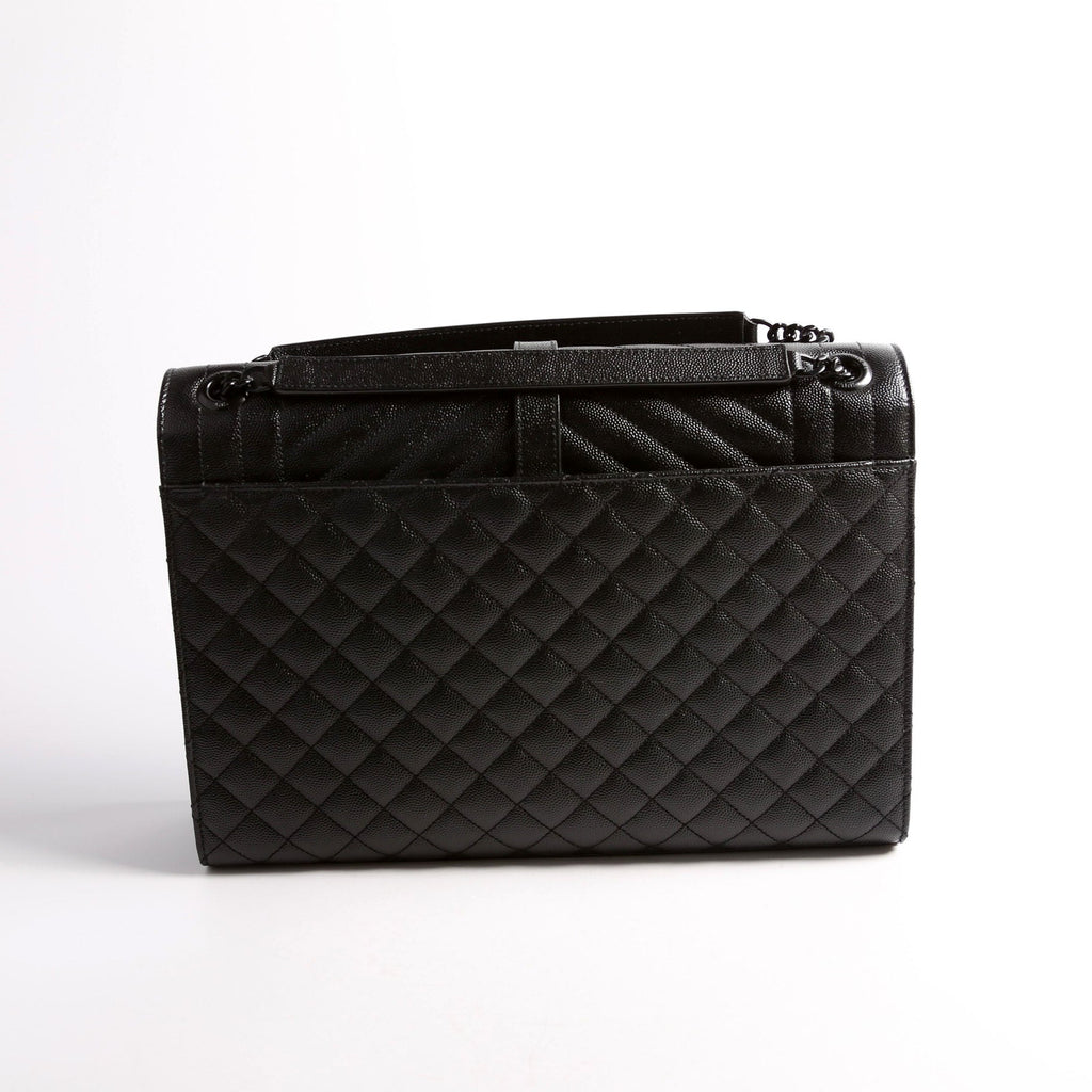 SAINT LAURENT Envelope Large Triquilt 600166 Black