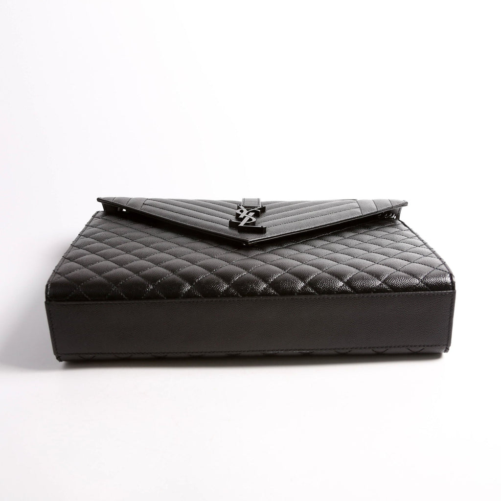 SAINT LAURENT Envelope Large Triquilt 600166 Black