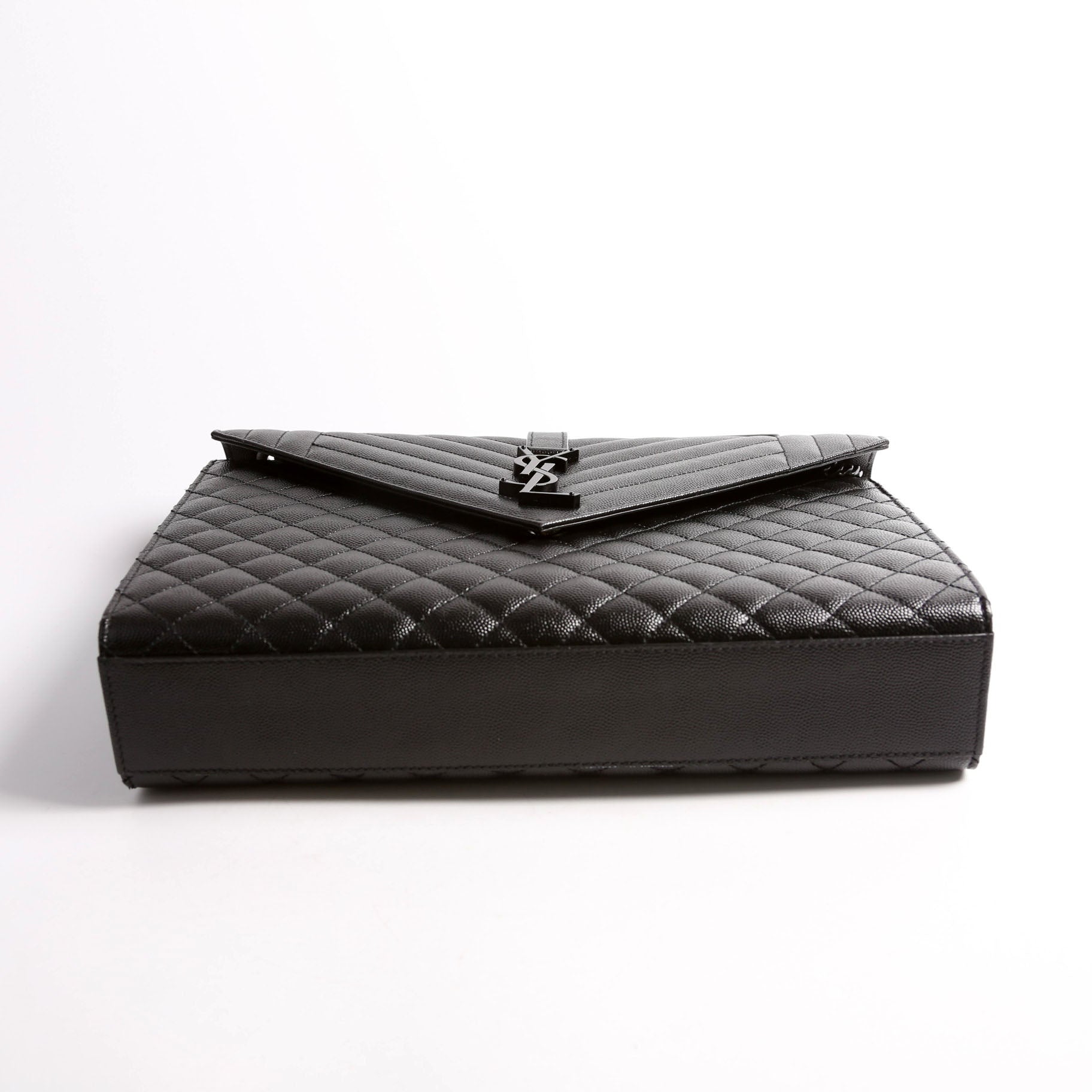 SAINT LAURENT Envelope Large Triquilt 600166 Black