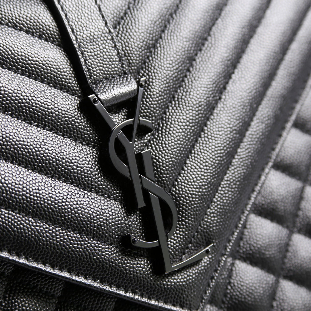 SAINT LAURENT Envelope Large Triquilt 600166 Black