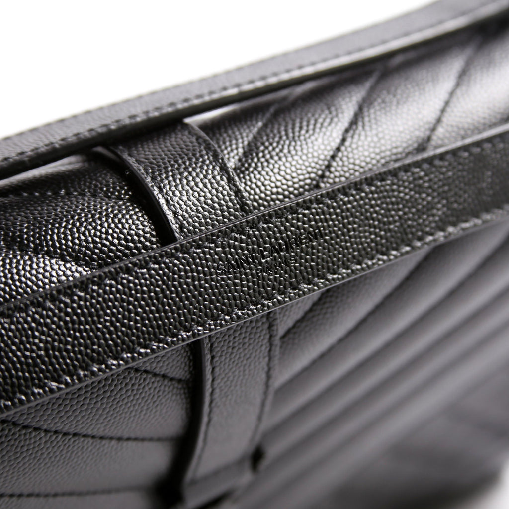 SAINT LAURENT Envelope Large Triquilt 600166 Black