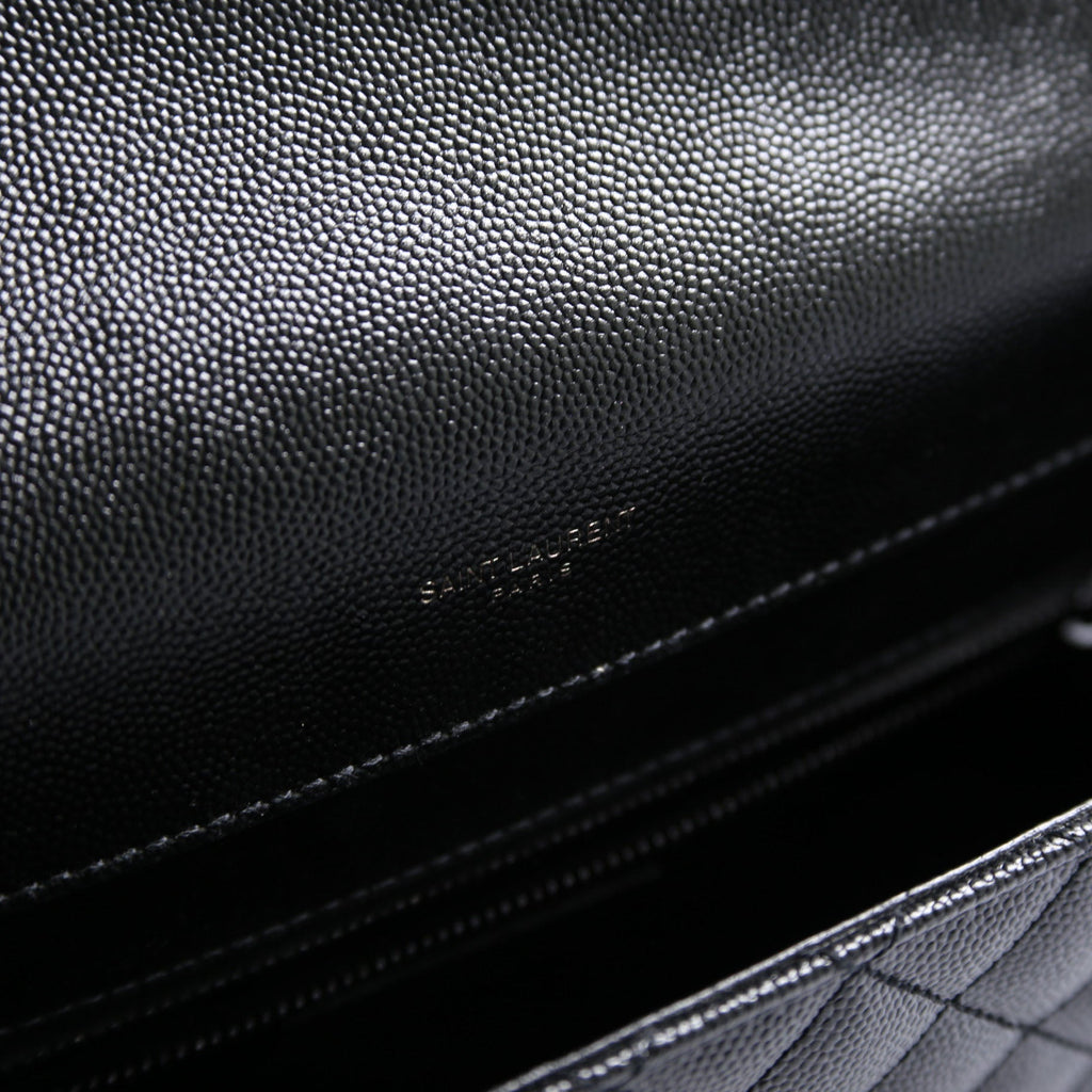 SAINT LAURENT Envelope Large Triquilt 600166 Black