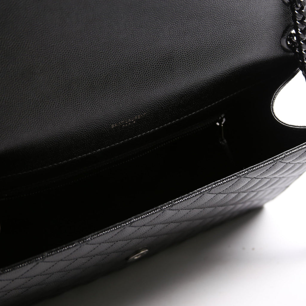 SAINT LAURENT Envelope Large Triquilt 600166 Black