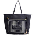 Neverfull MM Inside Out Leather/Monogram Navy