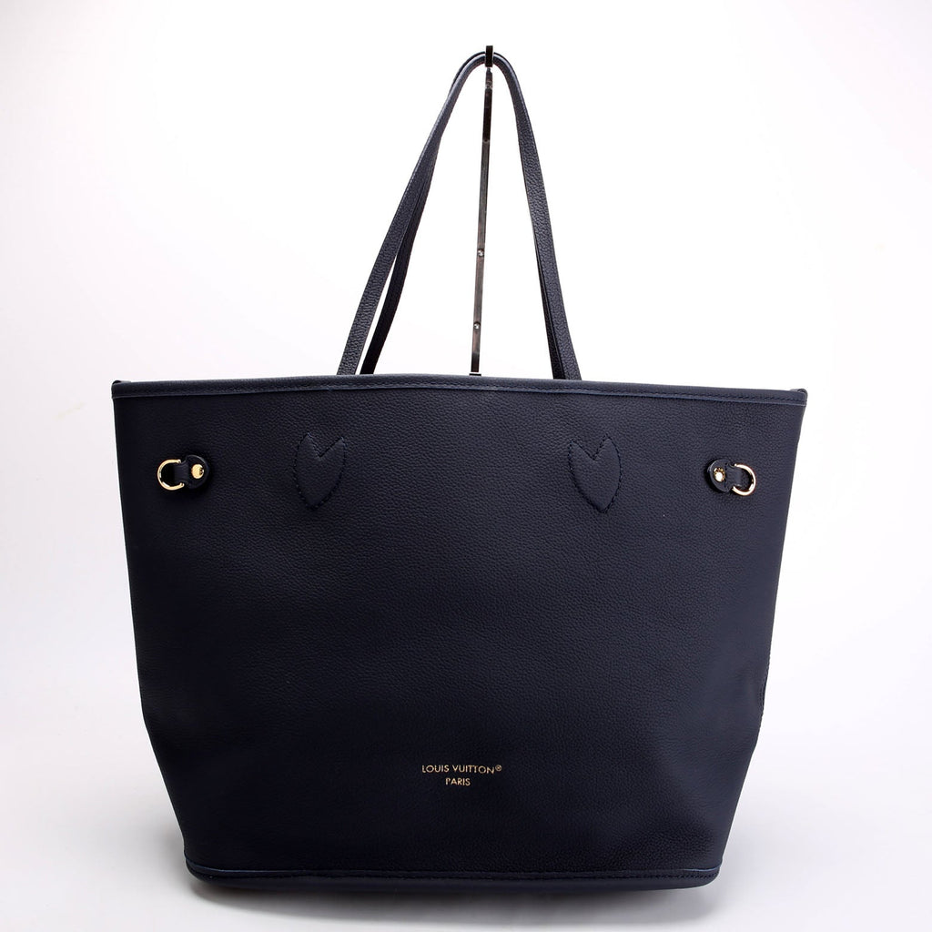 Neverfull MM Inside Out Leather/Monogram Navy