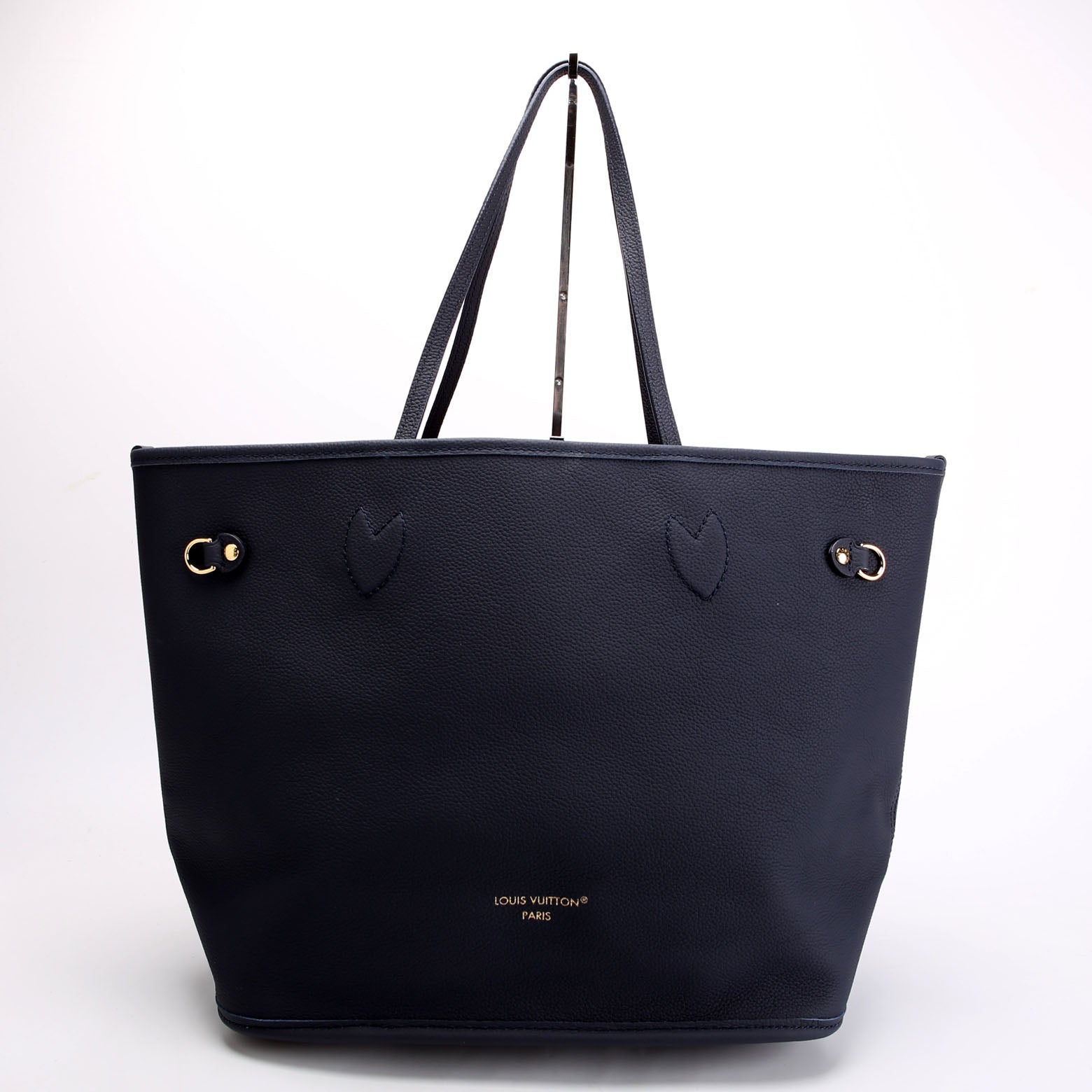 Neverfull MM Inside Out Leather/Monogram Navy
