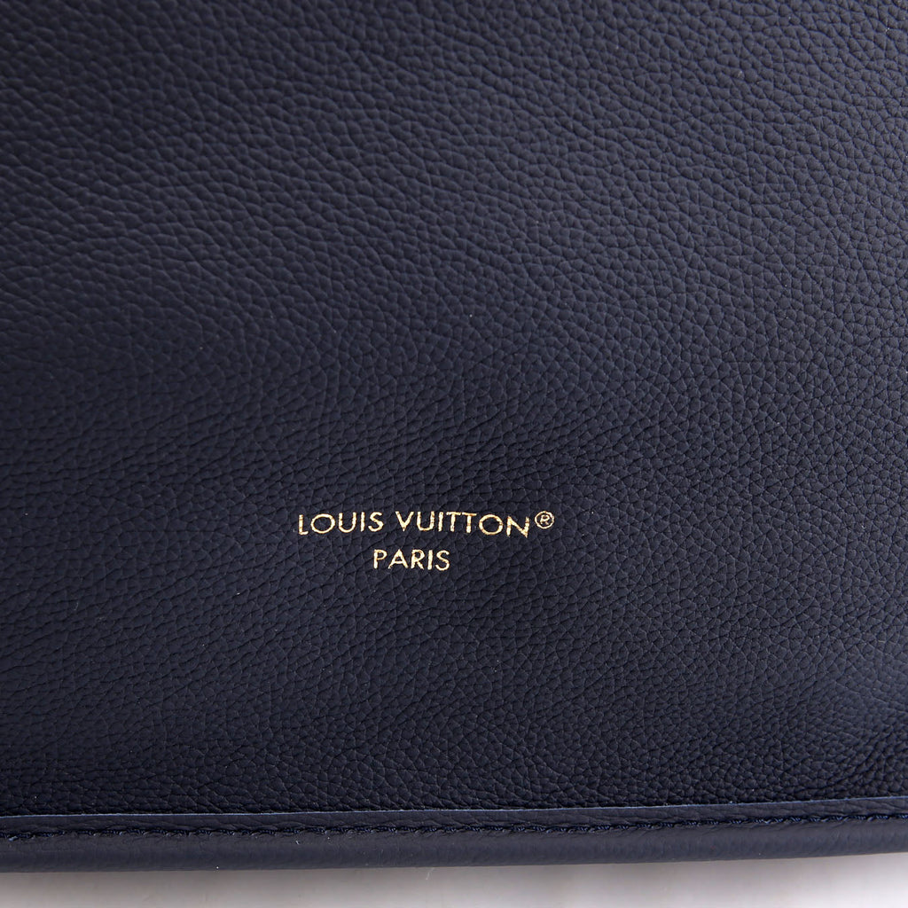Neverfull MM Inside Out Leather/Monogram Navy