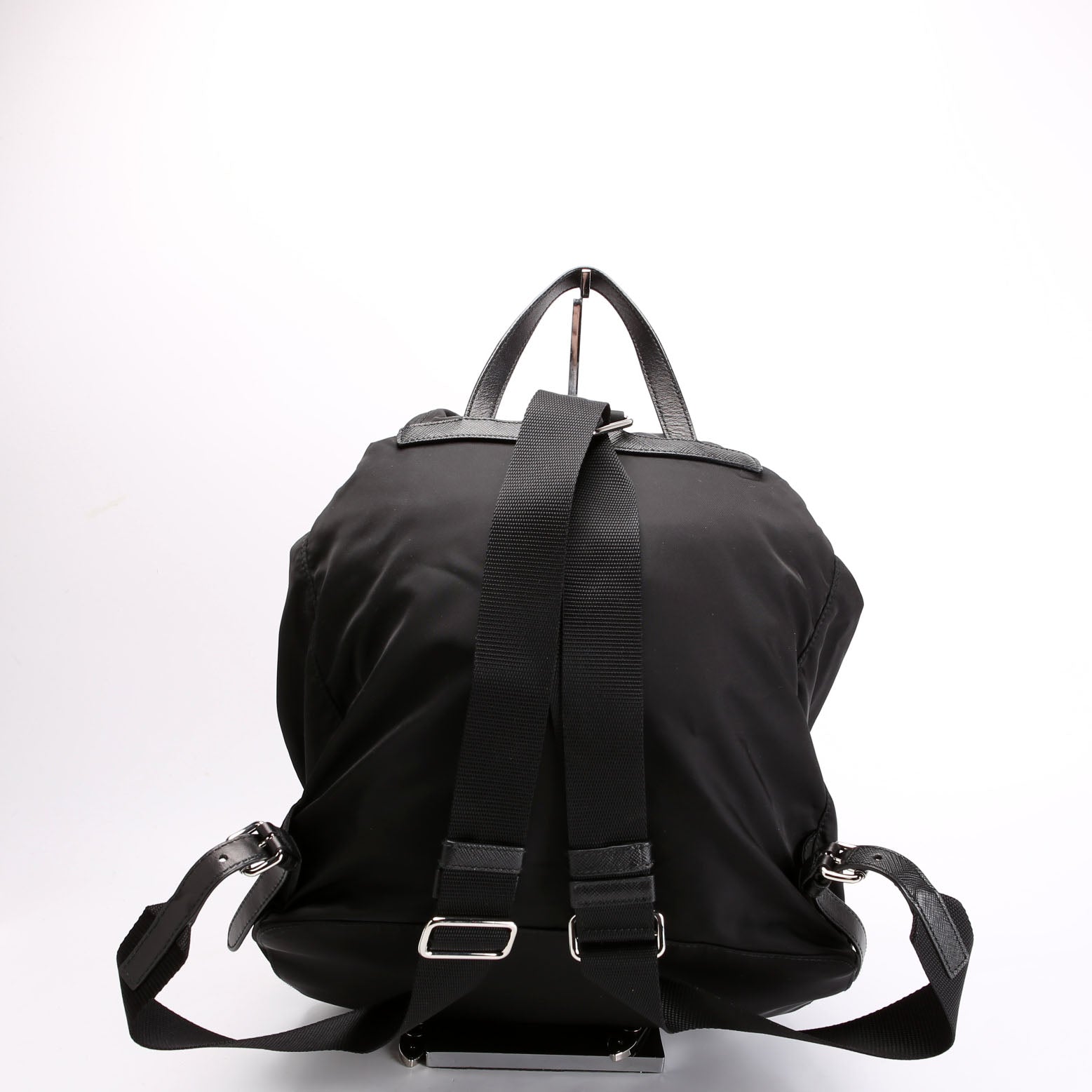 New Vela Nylon Studded Backpack Black/Silver