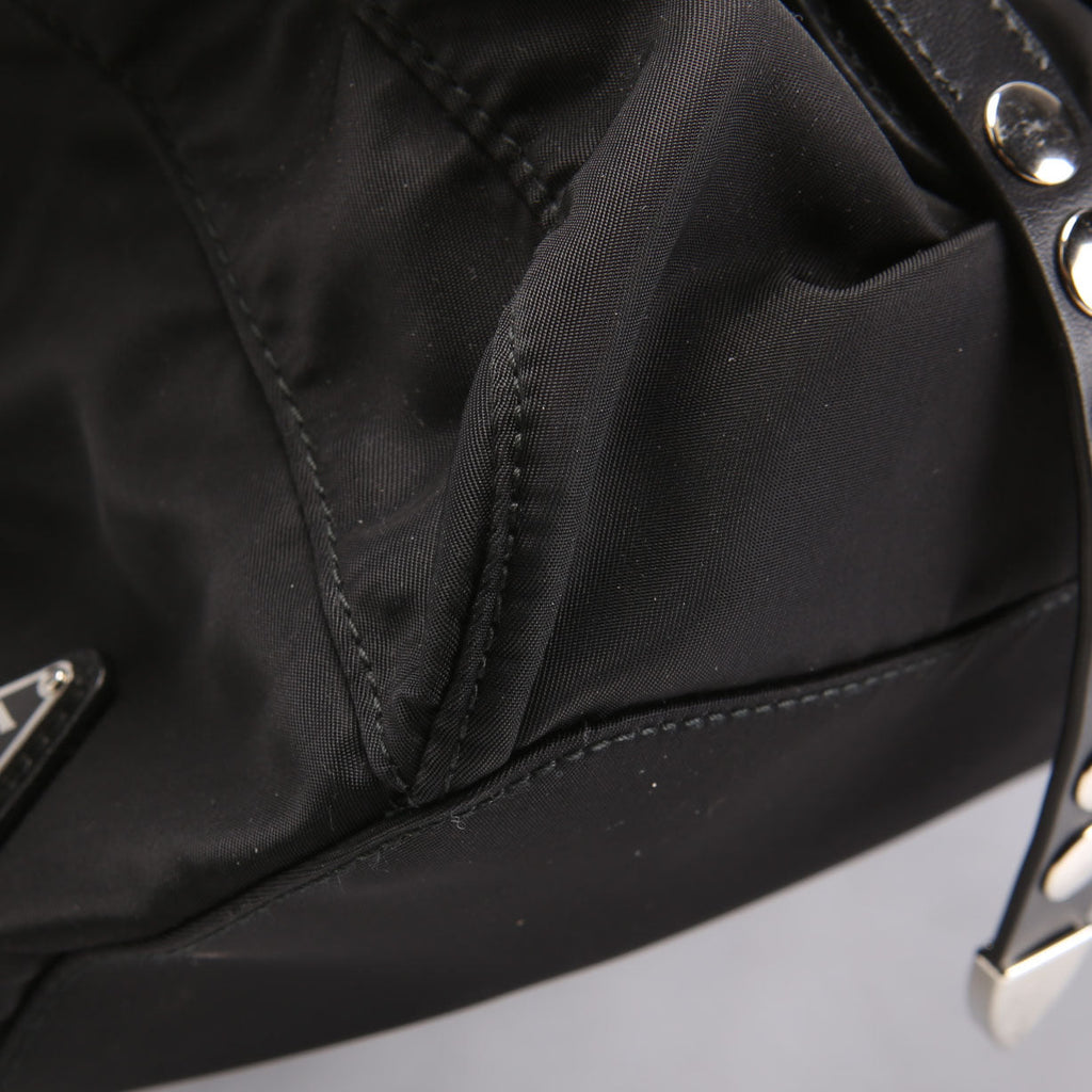 New Vela Nylon Studded Backpack Black/Silver