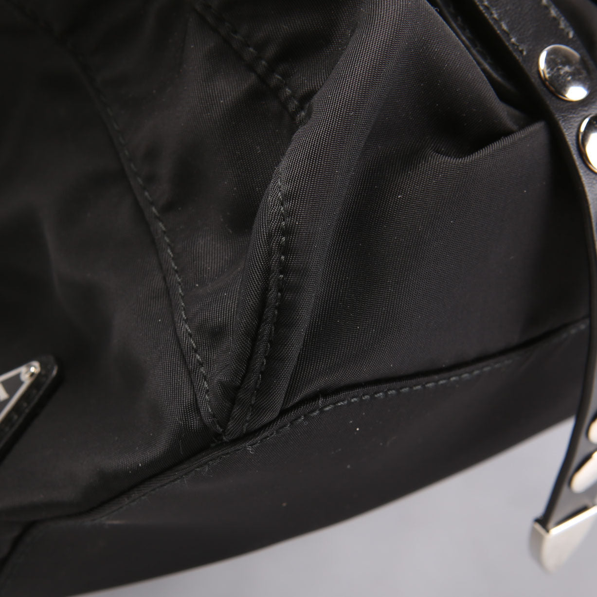 New Vela Nylon Studded Backpack Black/Silver