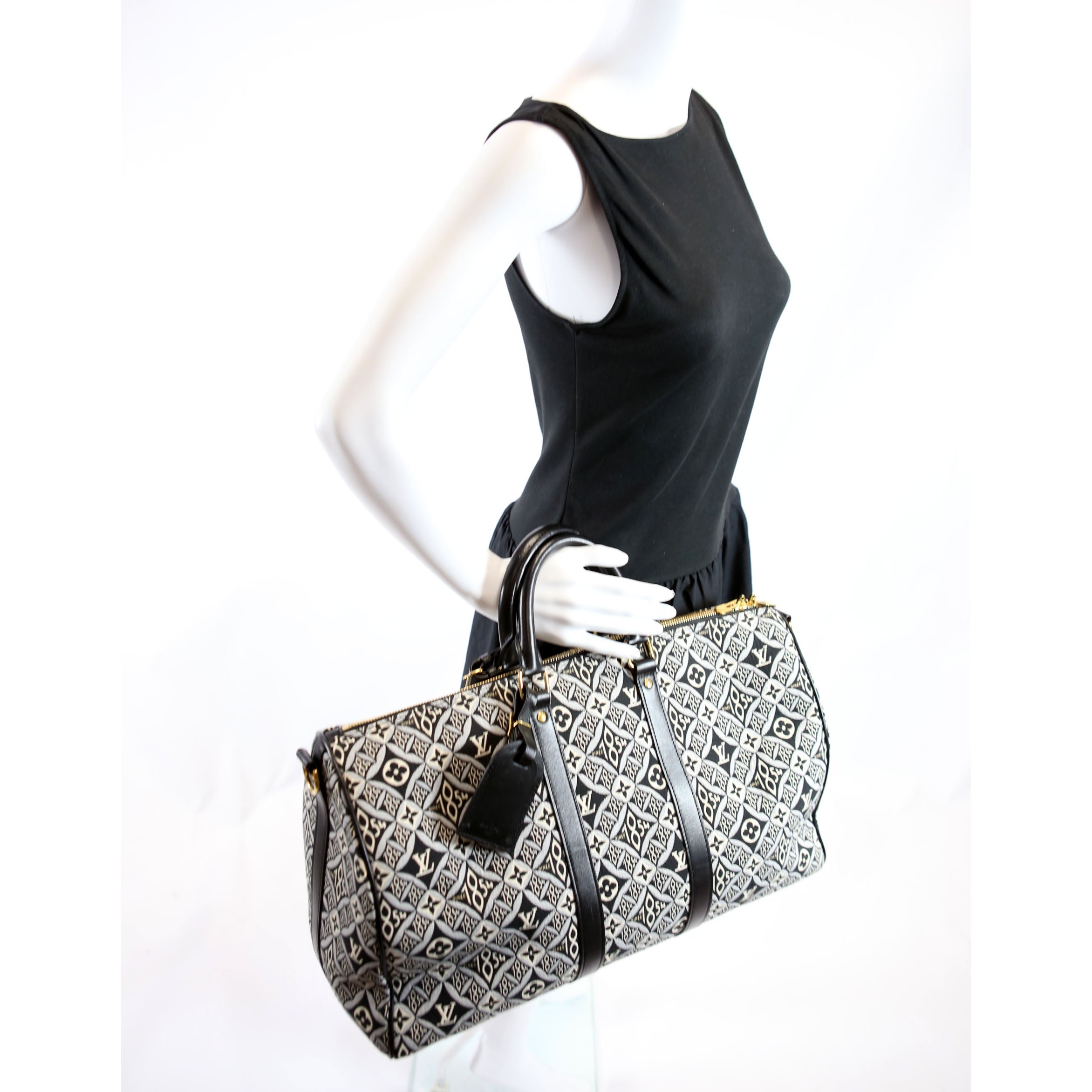 Keepall 45 Bandouliere Since 1854 Jacquard Black/White