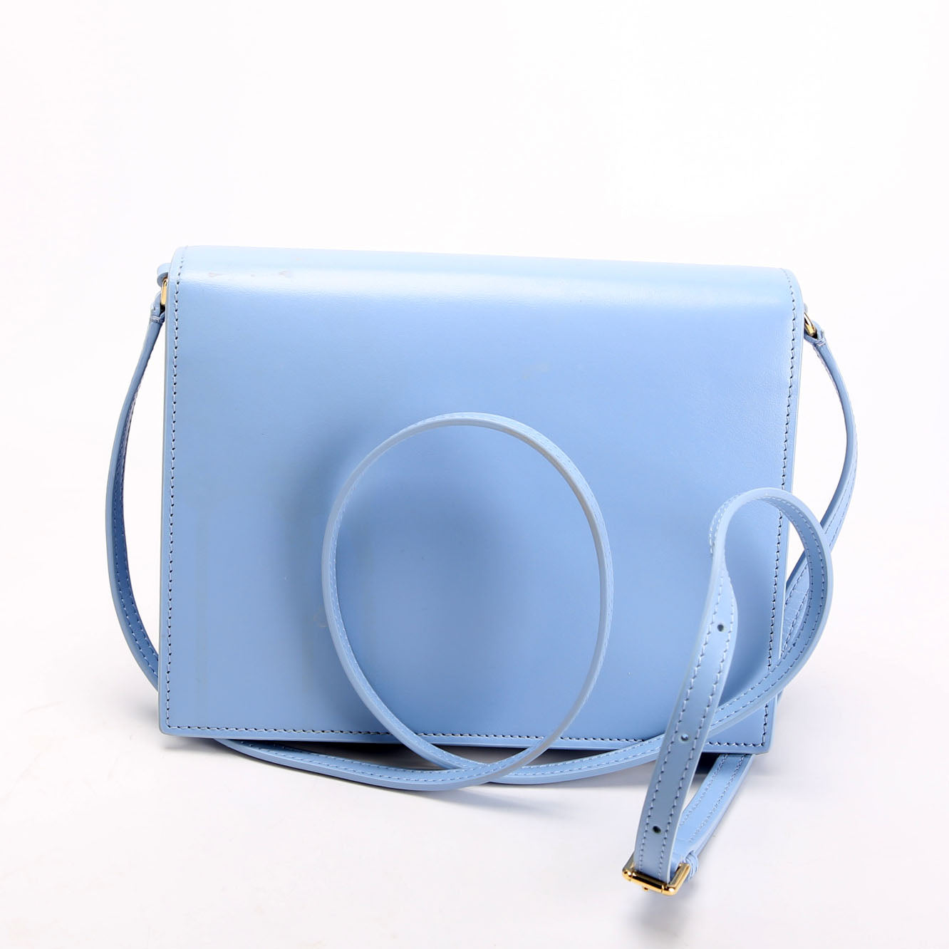 DG Logo Calfskin Flap Crossbody Bag Blue