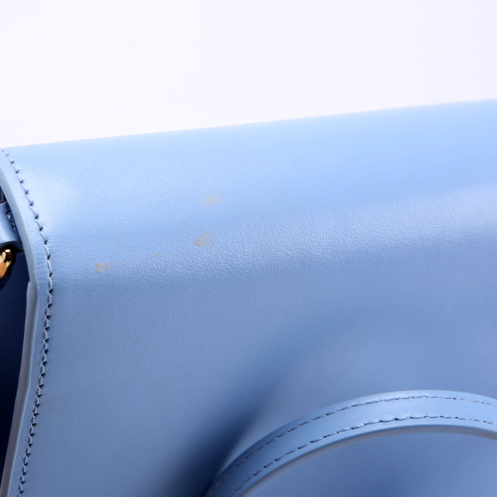 DG Logo Calfskin Flap Crossbody Bag Blue