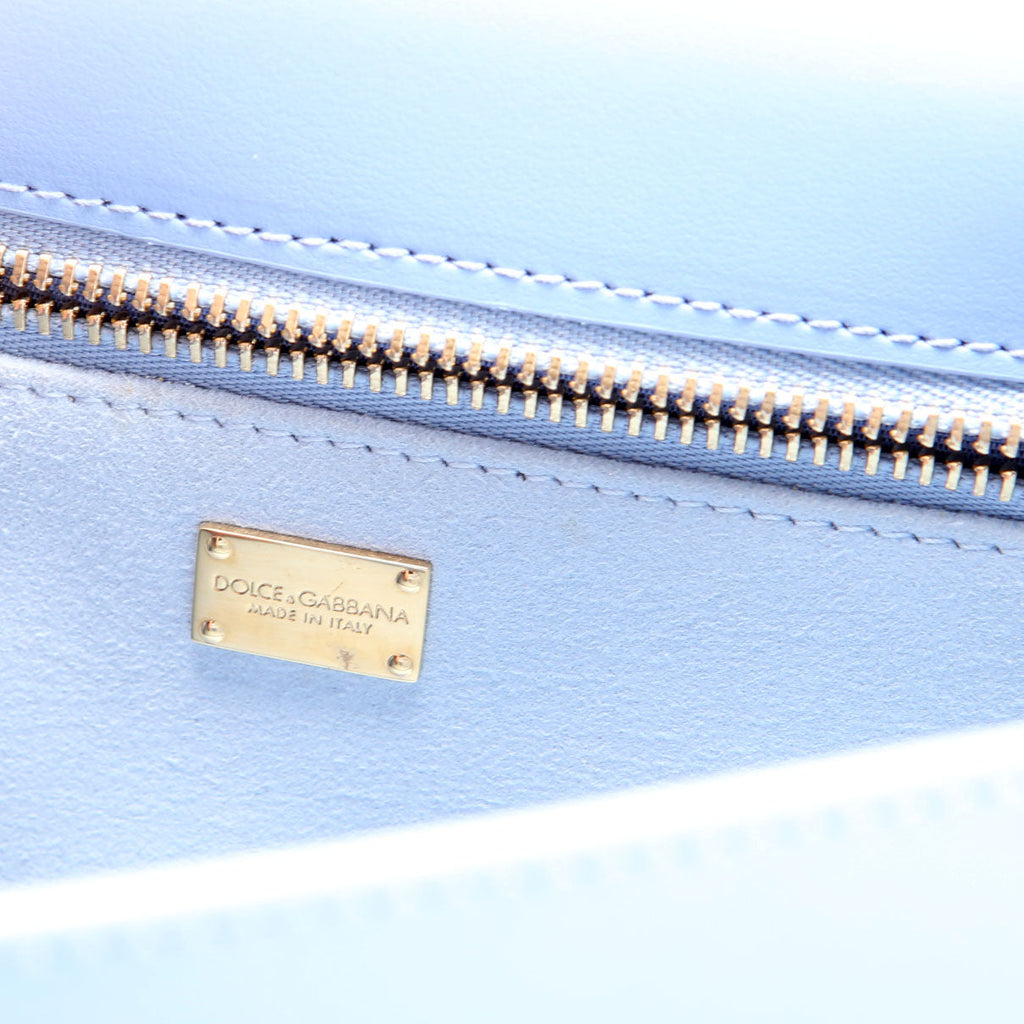DG Logo Calfskin Flap Crossbody Bag Blue