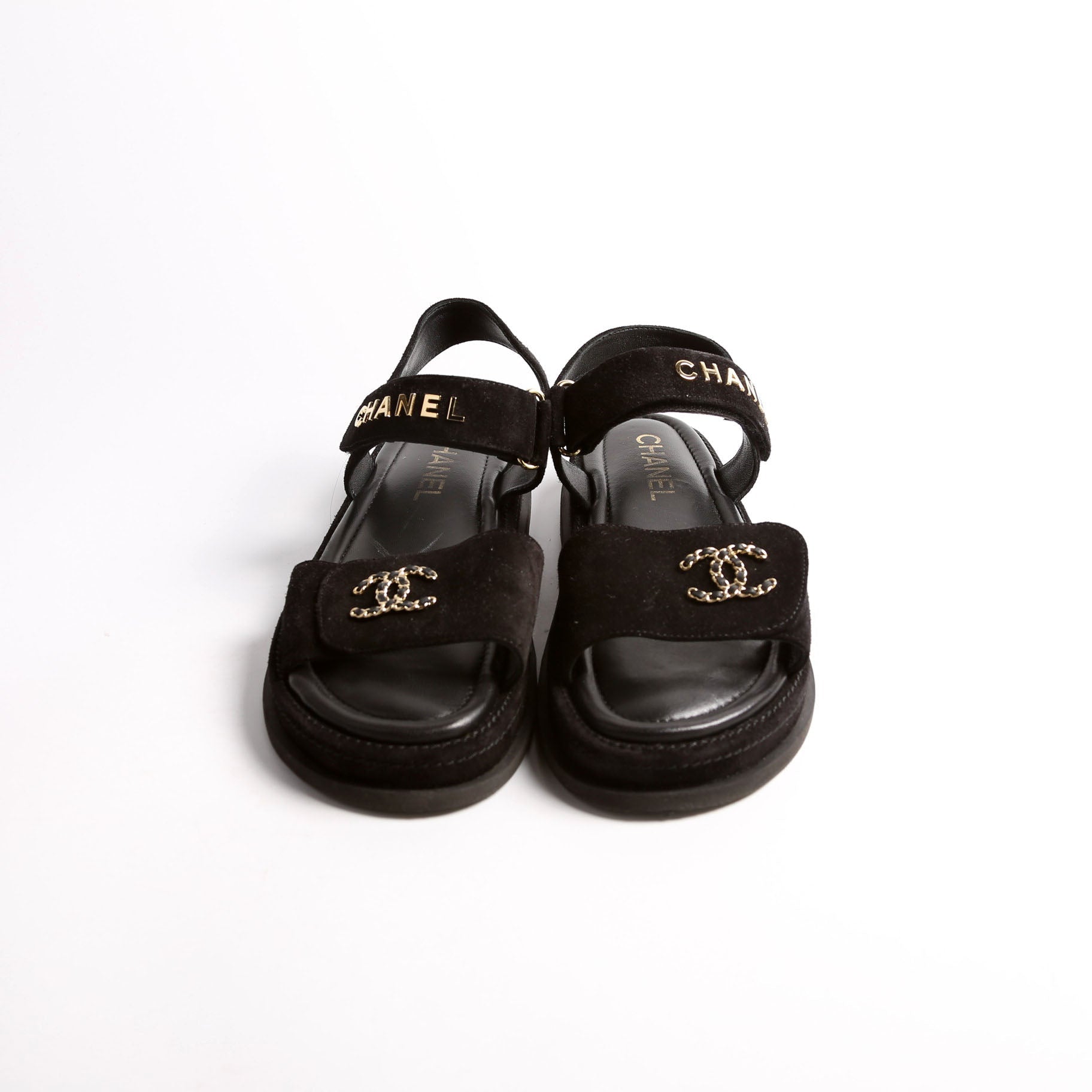 CC Suede Dad Sandals Size 40 Black