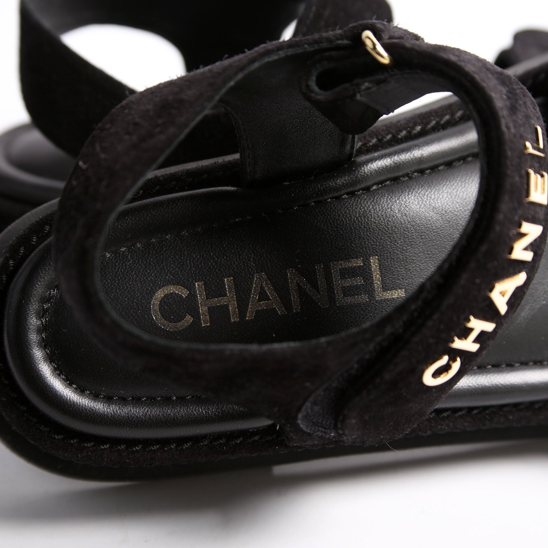 CC Suede Dad Sandals Size 40 Black