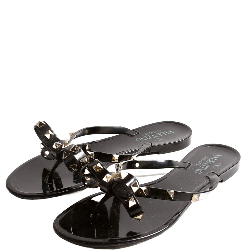 Rockstud Jelly Flip Flops Size 37 Black