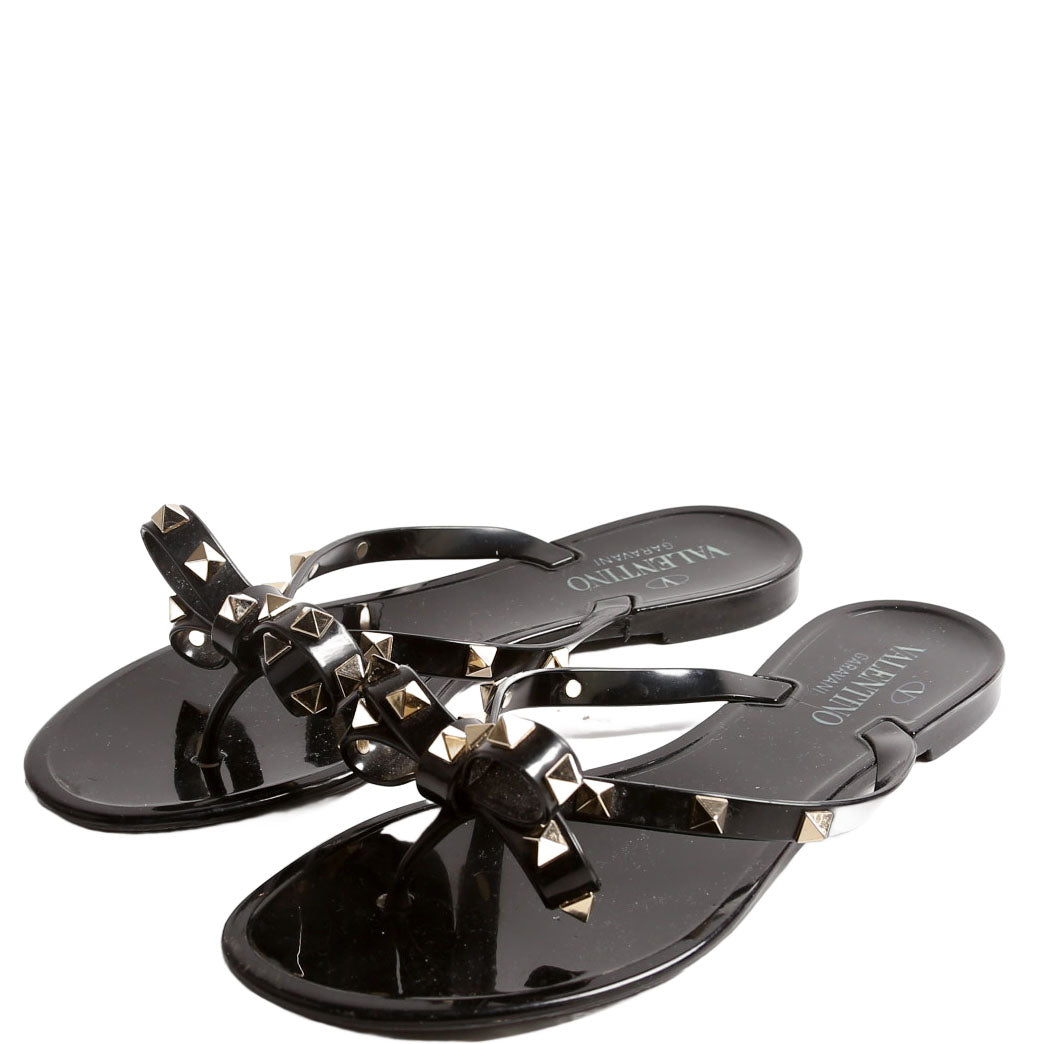 Rockstud Jelly Flip Flops Size 37 Black
