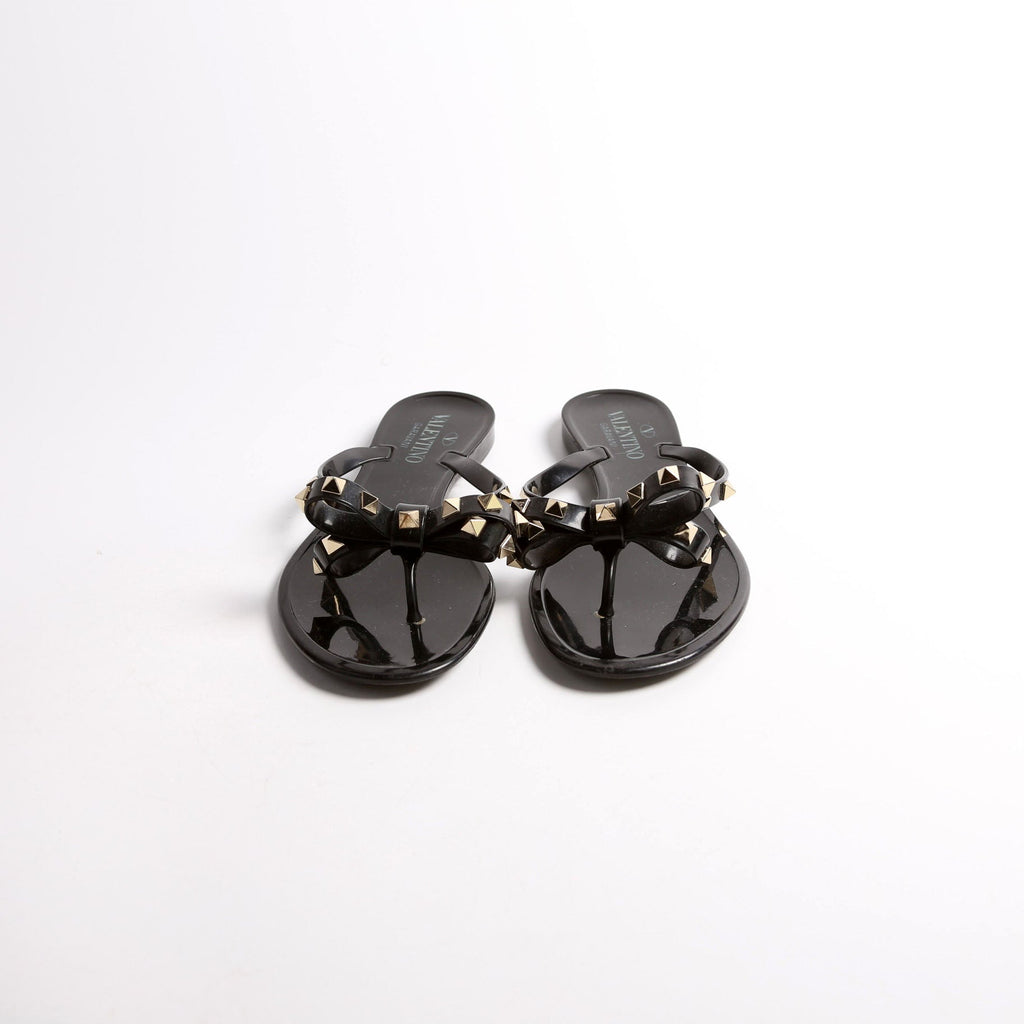 Rockstud Jelly Flip Flops Size 37 Black