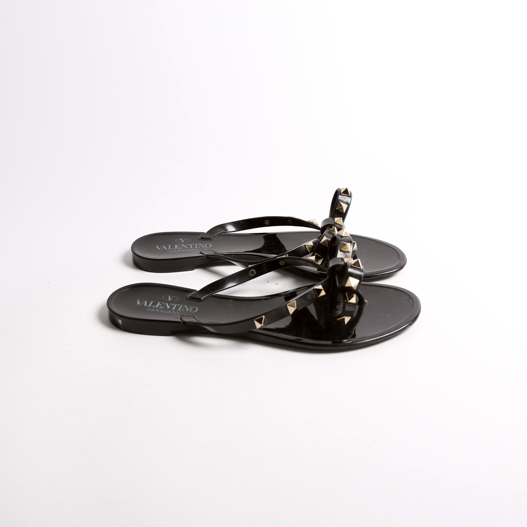 Rockstud Jelly Flip Flops Size 37 Black