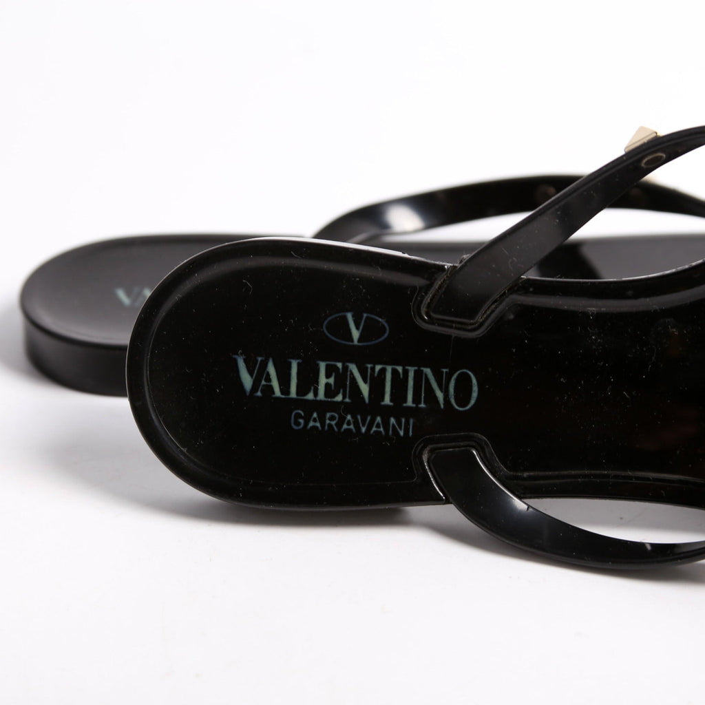 Rockstud Jelly Flip Flops Size 37 Black