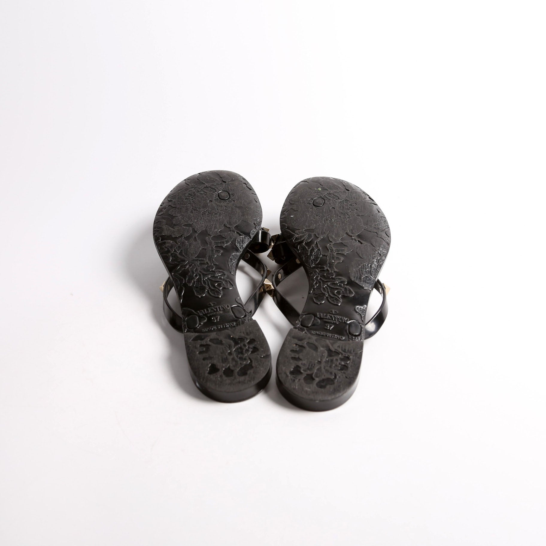 Rockstud Jelly Flip Flops Size 37 Black