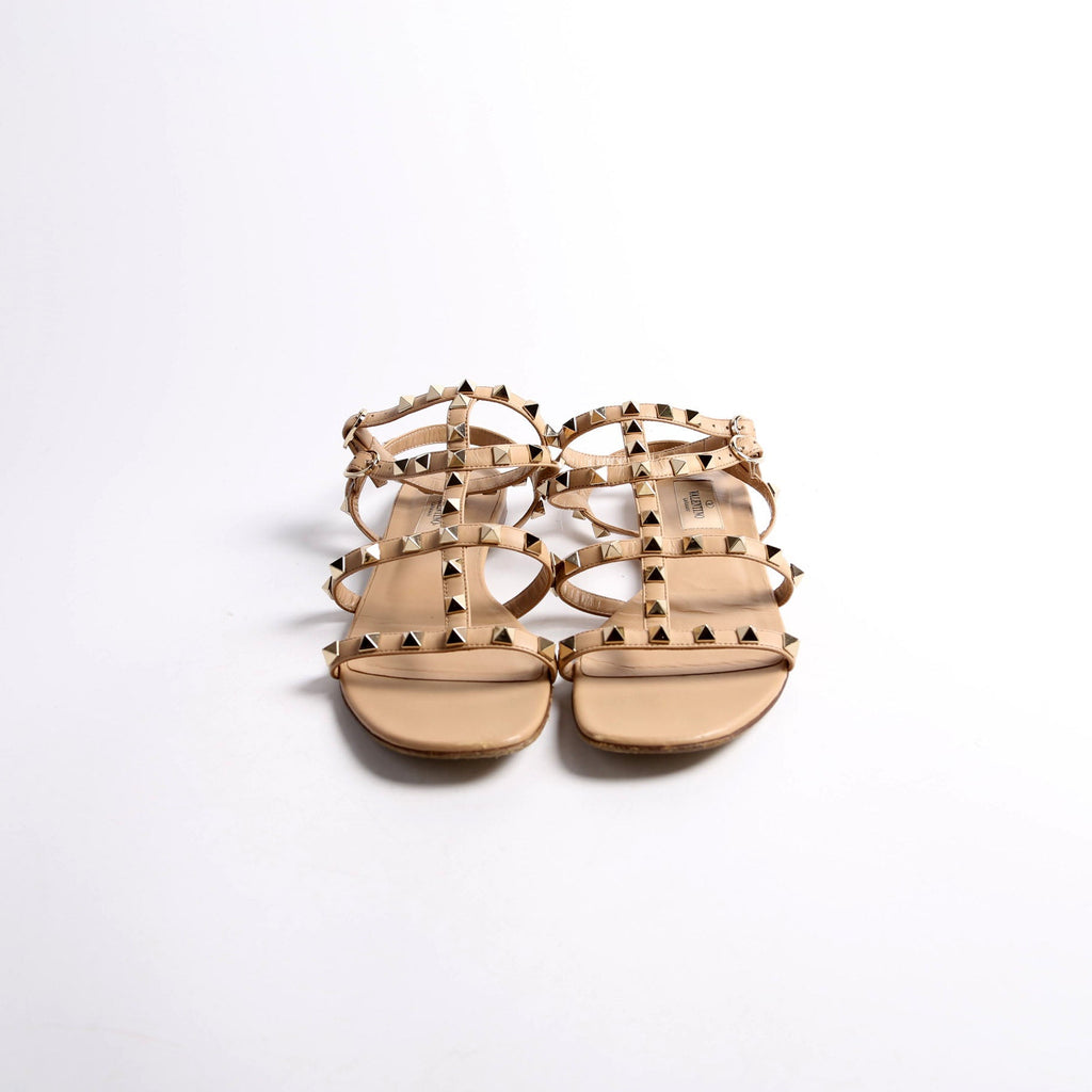 Rockstud Caged Sandals Size 37 Nude