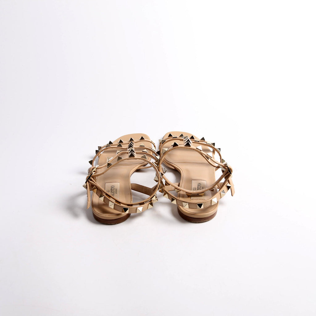 Rockstud Caged Sandals Size 37 Nude