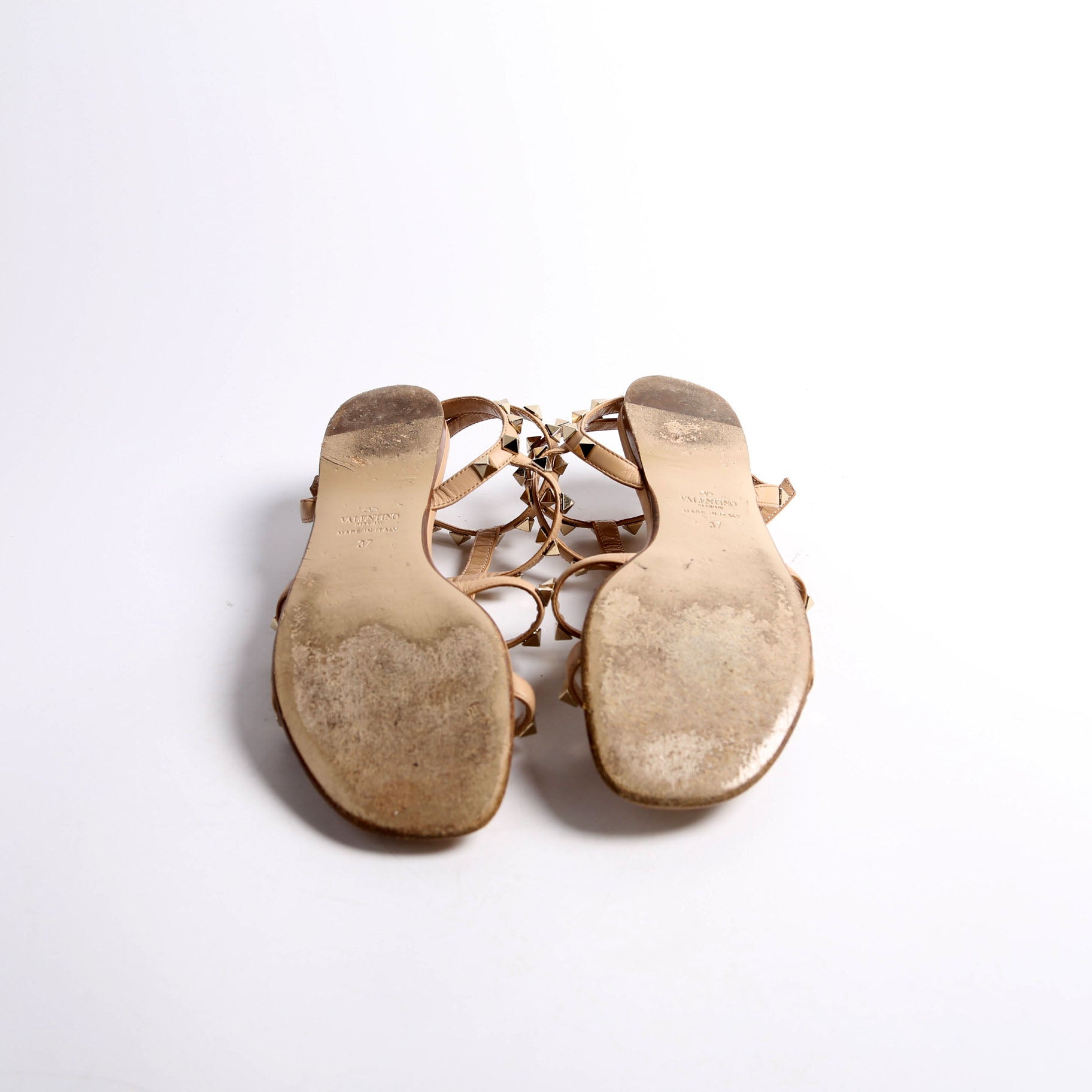 Rockstud Caged Sandals Size 37 Nude