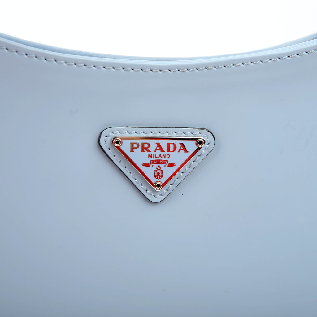 Prada 1BC156 Cleo Patent Leather Blue