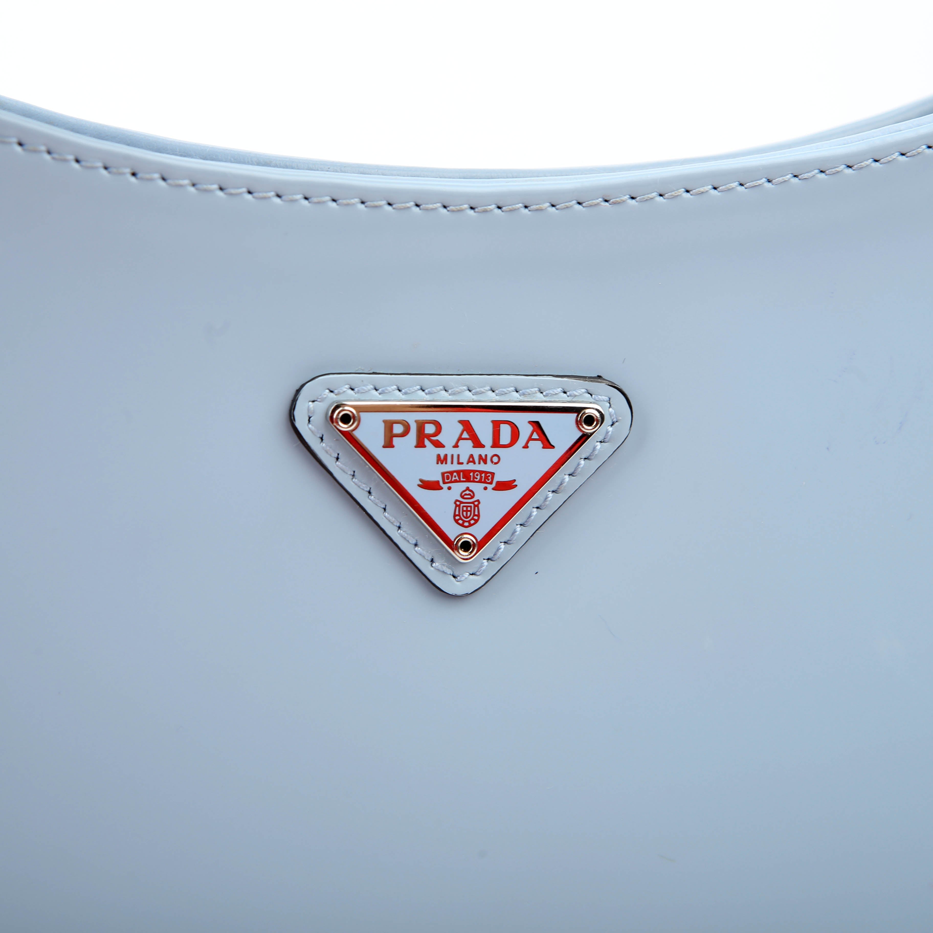 Prada 1BC156 Cleo Patent Leather Blue