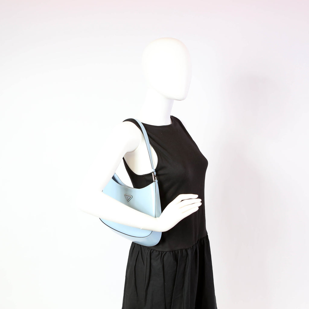Prada 1BC156 Cleo Patent Leather Blue