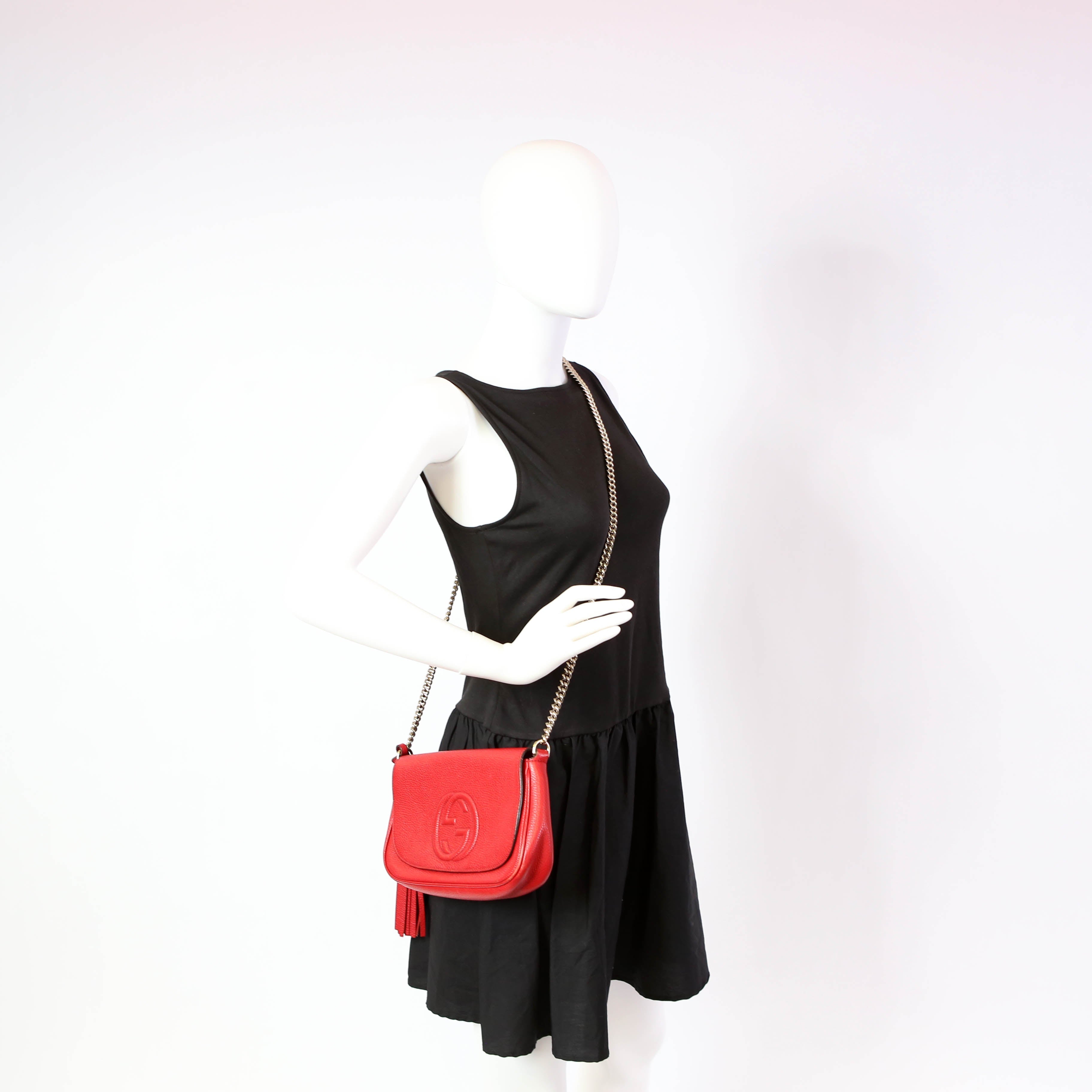 Gucci 336752 Soho Chain Crossbody Medium Red