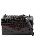 Loubi54 Small Chain Croc Embossed Black