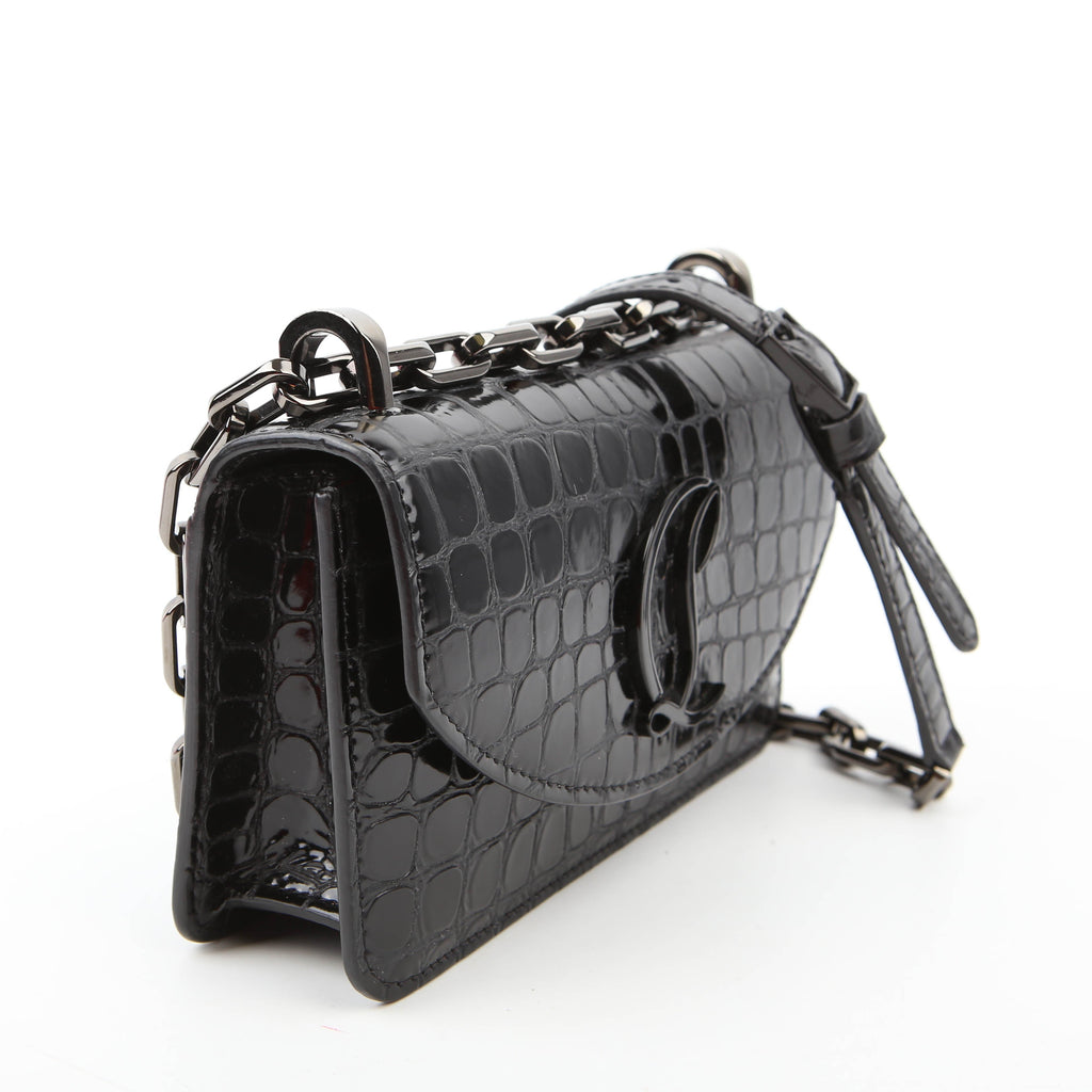 Loubi54 Small Chain Croc Embossed Black