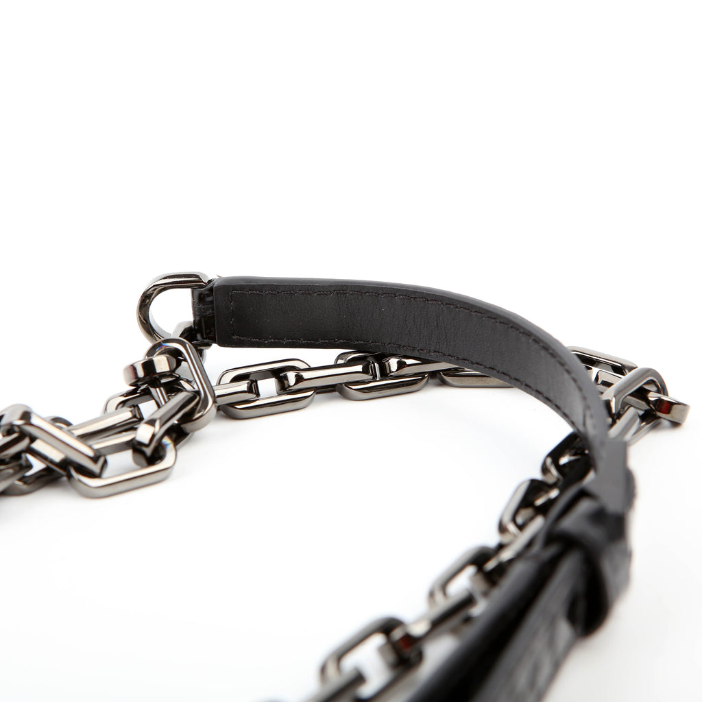 Loubi54 Small Chain Croc Embossed Black
